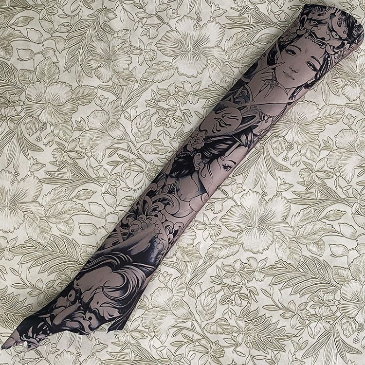AB Pillar Self-adhesive Back Adhesive Tattoo Flower Arm Personalized Hand-painted Beauty Color Change And Interior_autovado.com