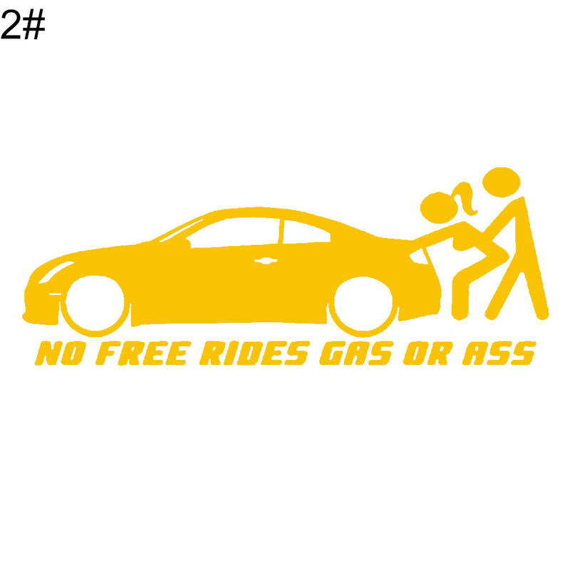 Yuanmheng Funny No Free Rides Gas or Ass Car Vehicle Reflective Decals Sticker Decoration_autovado.com