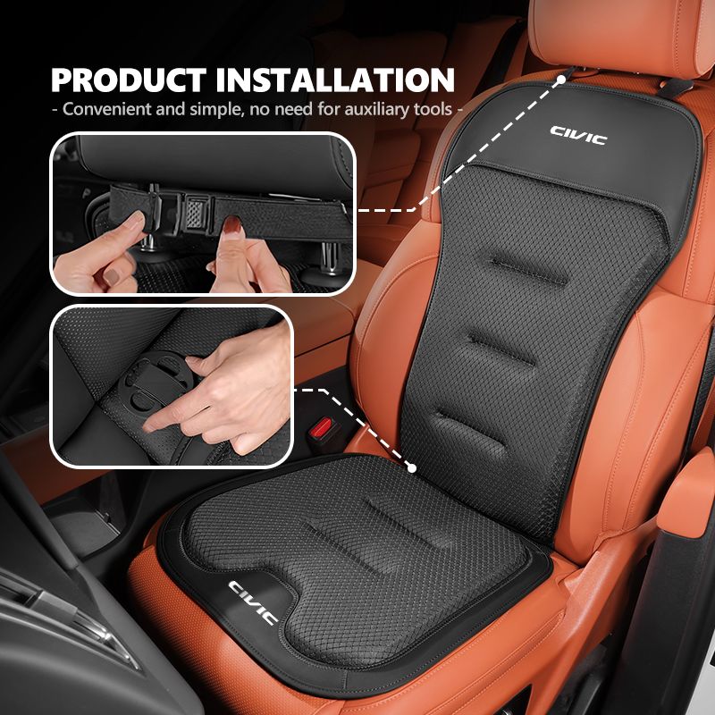 Car Seat Cover Ice Silk Backrest Cushion Rearseat Protector Mat For Honda Typer Civic 4d 10th 8th Gen 2018 2019 2017_autovado.com