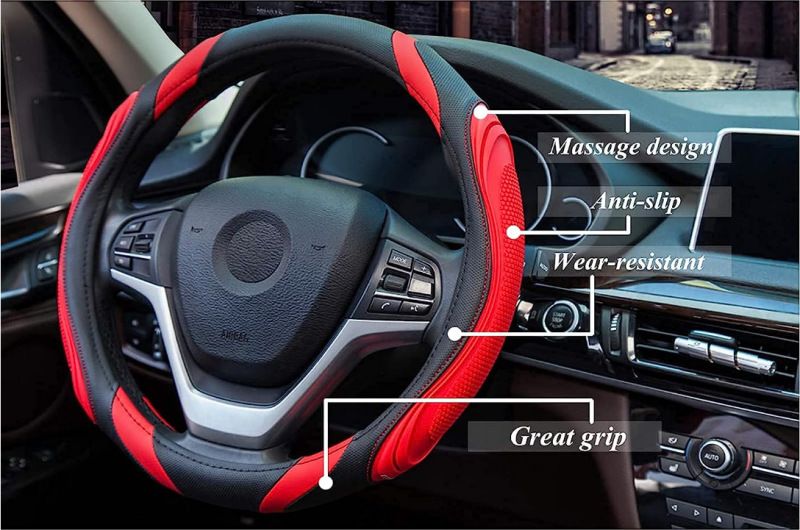 Fashionable Stitching Of Steering Wheel Available In All Seasons, Leather , Concave And Convex Massage, Car Handle_autovado.com