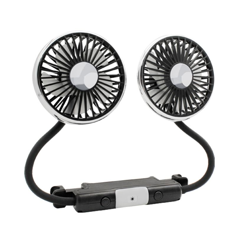 Flash F310 Dual-Head Lighted Hose Seat Fan Creative Practical Multi-Angle Car Interior Use_autovado.com