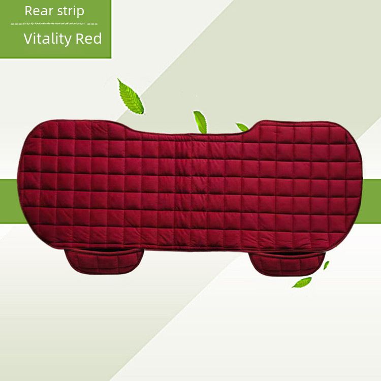 Winter car seat cushion no backrest square embroidered plush tie-free warm three-piece front and rear row single seat cushion_autovado.com