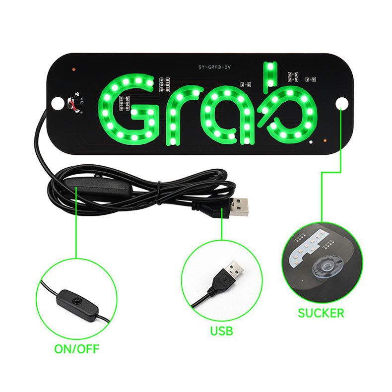 Roof GRAB Taxi TAXI Car USB License Plate Indicator Didi Light_autovado.com