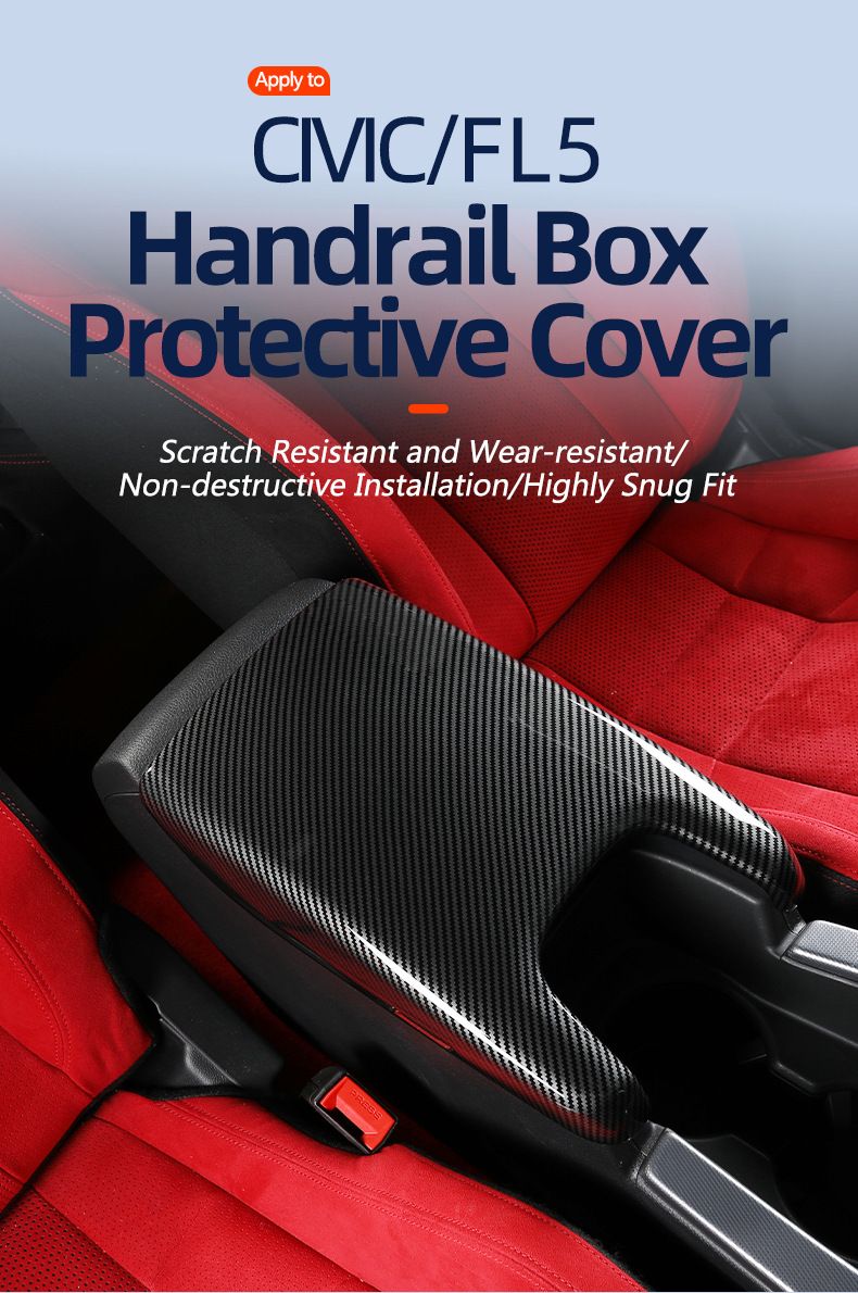 New Model Handbrake Eleventh Generation Civic Armrest Box Panel Carbon Fiber Central Decoration Center Console Gear_autovado.com