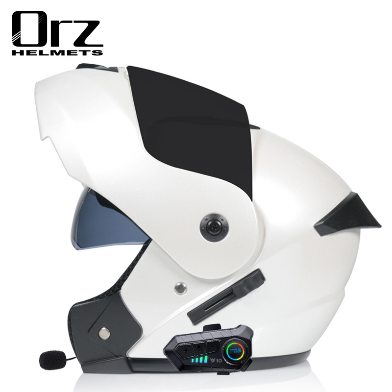 Motorcycle Accessories & Parts Bluetooth Helmet Men's and Women's Flip Up Helmet Personality Cool Double Lens Summer Internet Celebrity Hat_autovado.com