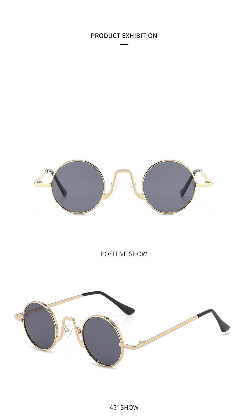 Unisex Prince Mirror Steampunk Retro Small Round Sunglasses Small Frame Sunglasses Glasses_autovado.com