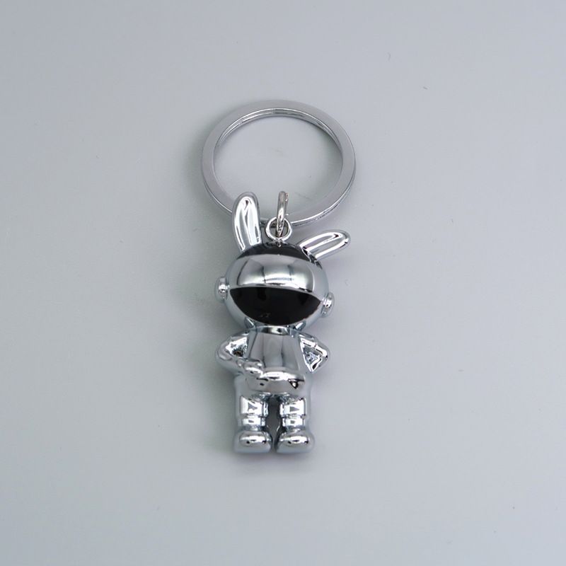 Metal Astronaut Rabbit Keychain Creative Drop Oil 3D Stereo Car Pendant_autovado.com