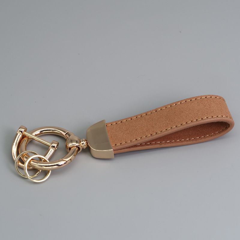 Microfiber Flip Fur Keychain Leather Car Key Chain_autovado.com