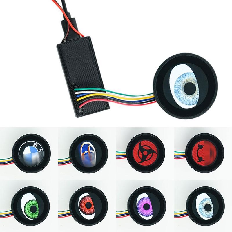 2 Sets Of 9th Electric Car, Devil's Eye Blink Logo, Can Be Installed USB On Any Model With A Hole_autovado.com