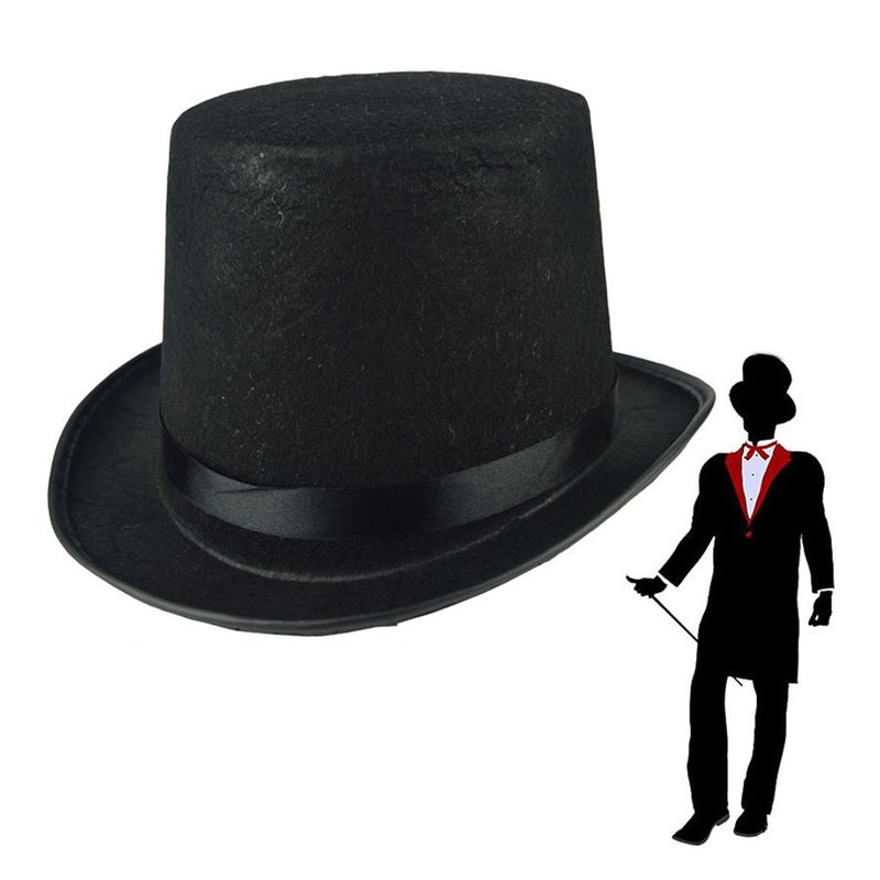 Hot Sale Collapsible Deluxe Black Top Kids Adult Magician Jazz Stage Performances Fashion Party Costume Gentleman Hat_autovado.com