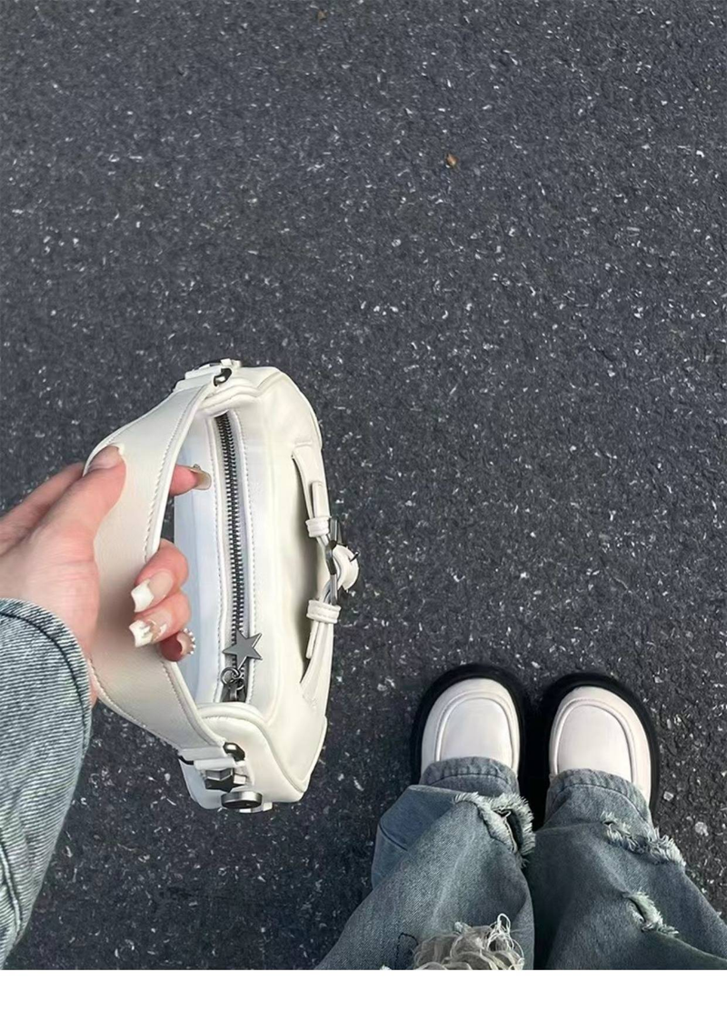 New Baguette Bag For Women Trendy Y2K Underarm Bag Popular PU Leather Star Clasp Shoulder Bag_autovado.com