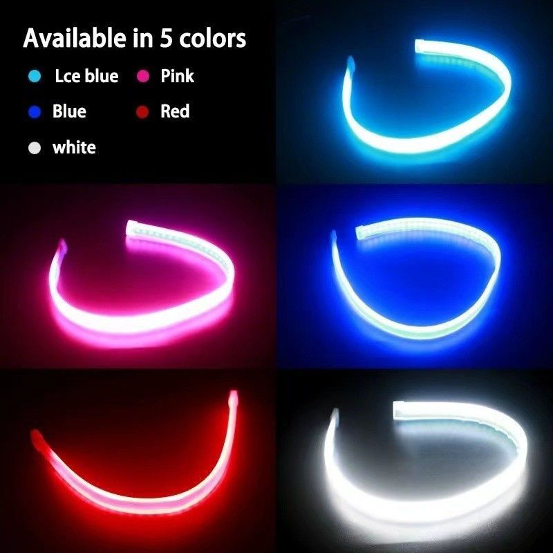 Car Daytime Running Ultra-Thin Guide Flowing Turn Signal Universal LED Silicone Light Strip No Disassembly Required_autovado.com