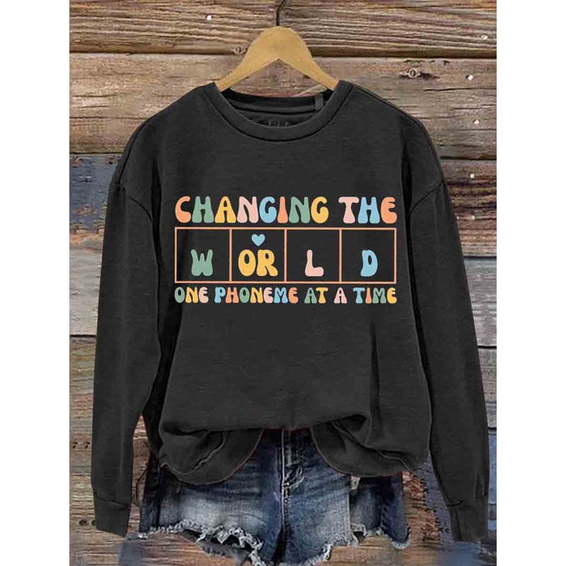 Women's Clothing round neck printed sweatshirts spring and autumn hot selling casual all match long sleeved men's and women's tops_autovado.com
