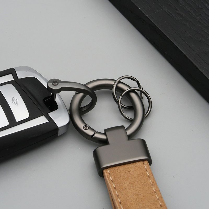 Suede Car Keychain Leather Couple Bag Pendant Men And Women Multifunctional Anti Lost Lettering Key Ring_autovado.com