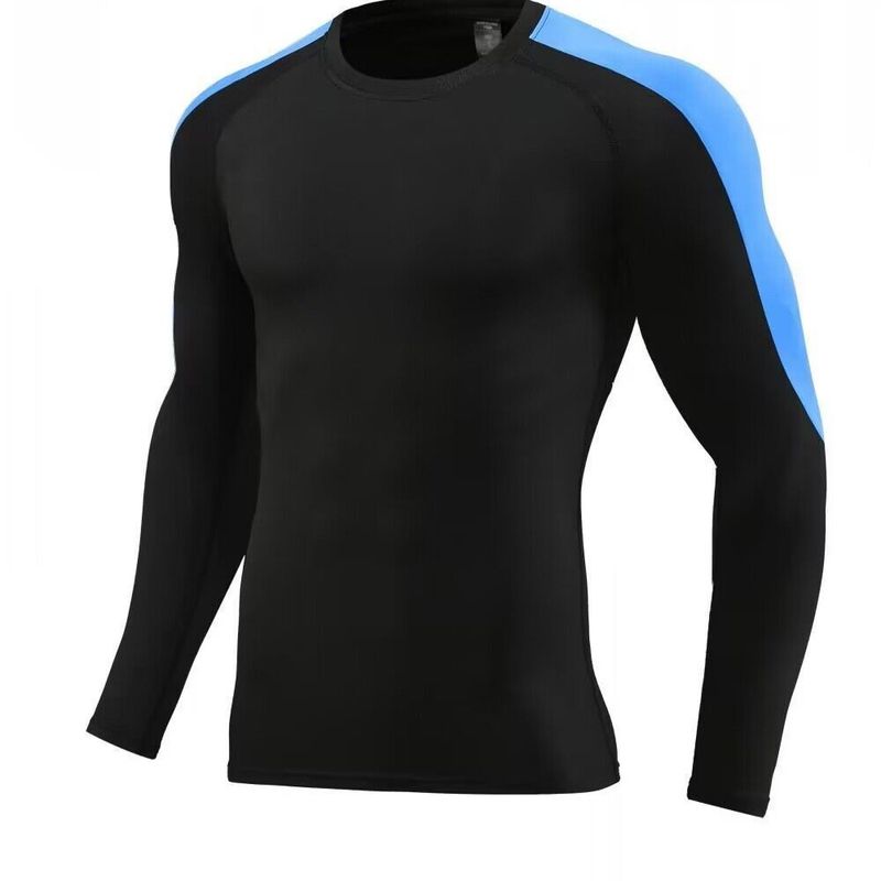 Men's Clothing Tights Long-Sleeved T-Shirt High Elastic Quick-Drying Breathable Sports Running Training Fitness Clothes Round Neck_autovado.com