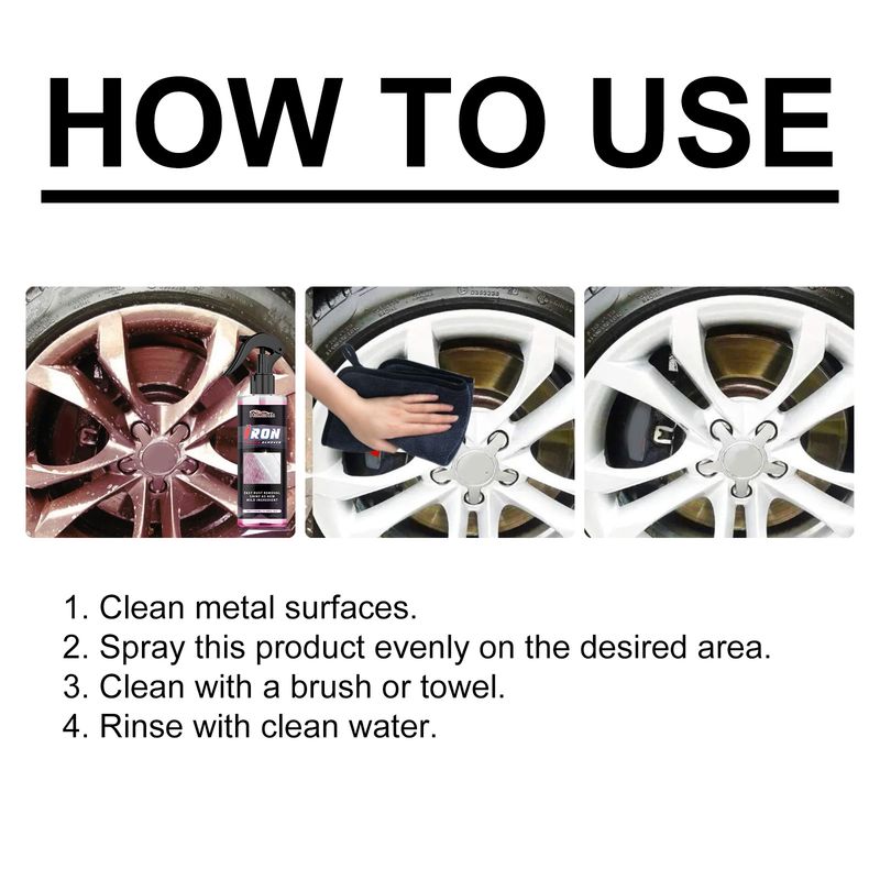 Homonth Wheel Paint Removal Iron Spray, Automobile Metal Rust Refurbishment Anti-Rust Care And Maintenance Cleaner_autovado.com