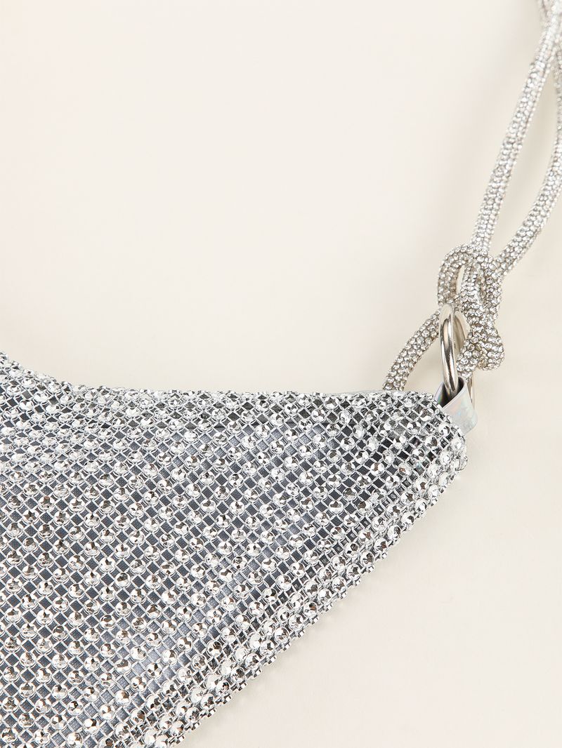 rhinestone knotted armpit bag diamond-studded trendy niche shoulder evening bag_autovado.com