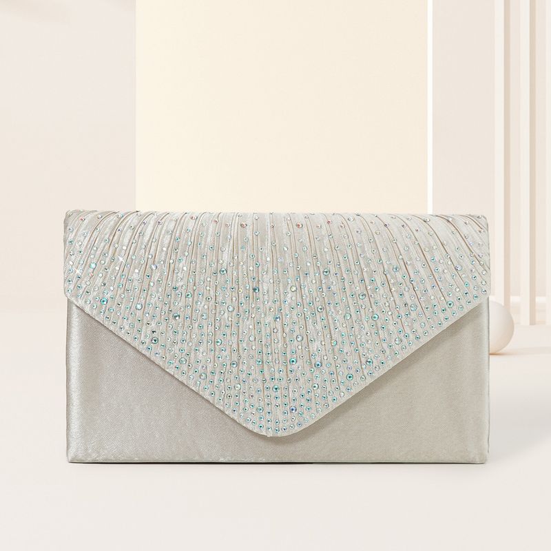 ladies small square bag evening bag fashion handbag solid color diamond evening bag banquet bag_autovado.com