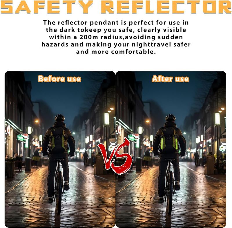 Reflective pendant pendant backpack running reflective keychain with hook reflective strip reflective tape_autovado.com