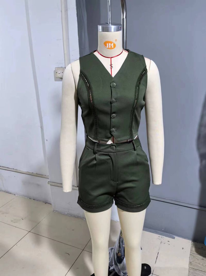Women's clothing hanging dye lace sleeveless fashion casual suit _autovado.com