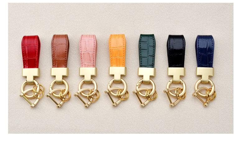 Simple Leather Bag Pendant Creative Horseshoe Buckle Leather Key Accessories New Fashion Leather Rope Car Key Chain_autovado.com
