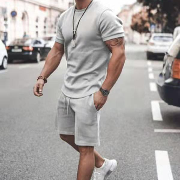 Men's Clothing 3D digital printing men's short sleeve beach pants suit trendy T-shirt shorts set_autovado.com