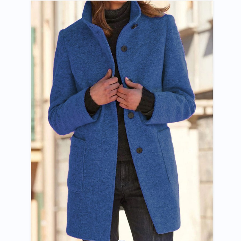 Women's vintage button-up woolen coat_autovado.com
