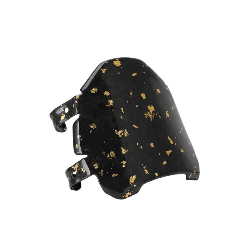 Premium Carbon Fiber Motorcycle License Plate Frame - Lightweight & Durable Customizable Number Plate For Bike Modifications (18x16x8cm, Black Gold)_autovado.com