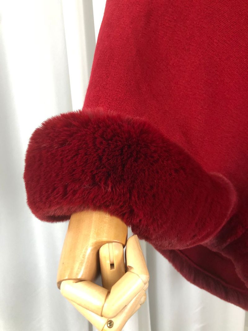 Women's Clothing 2023 autumn and winter new women's clothing shawl tassel cape fur collar pullover sweater women_autovado.com
