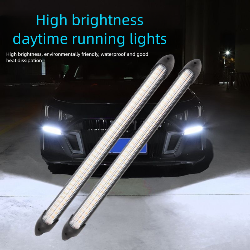 Start Scanning New Car Dual Color Flowing Turn Signal Modified High Brightness LED Daytime Running Lights_autovado.com