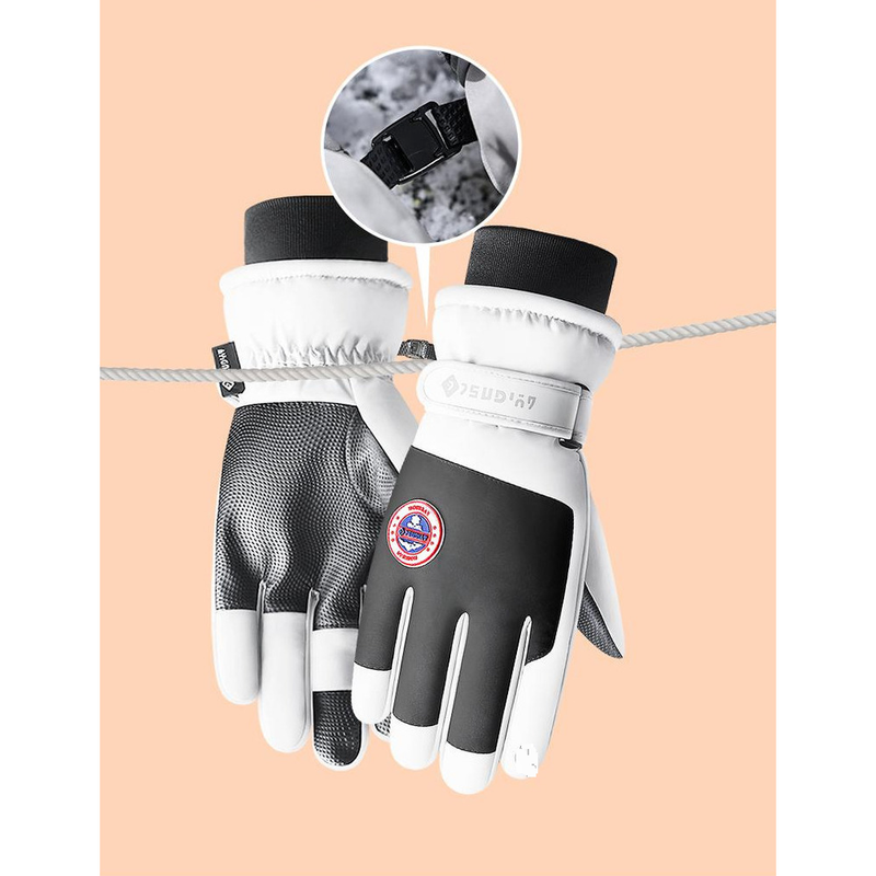 Winter skiing gloves, touch screen, motorcycle, plush insulation, thick riding, waterproof, windproof, cold resistant,_autovado.com