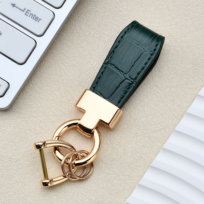 Simple Leather Bag Pendant Creative Horseshoe Buckle Leather Key Accessories New Fashion Leather Rope Car Key Chain_autovado.com