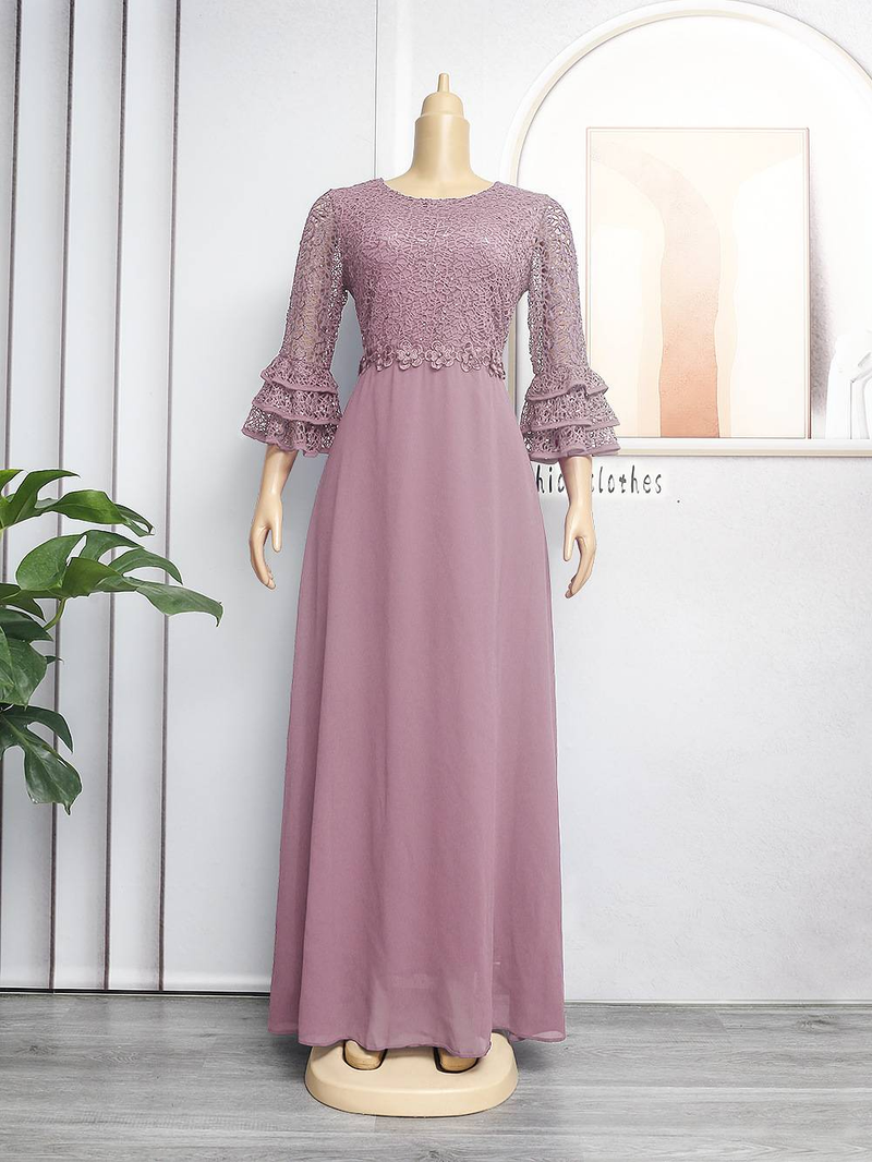 Women's large new lace heavy chiffon dress dress_autovado.com