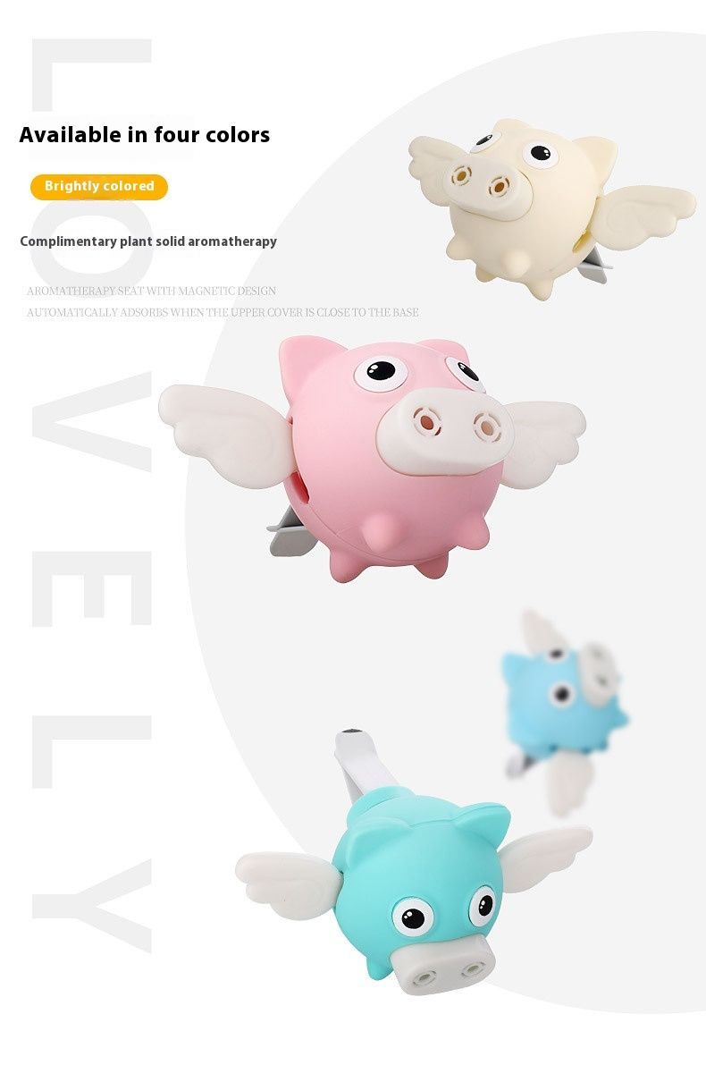 New Perfume Flying Pig Air Outlet Perfume Flying Pig Creative Perfume Car Air Outlet Fragrance Car Cartoon Piglet Accessories_autovado.com