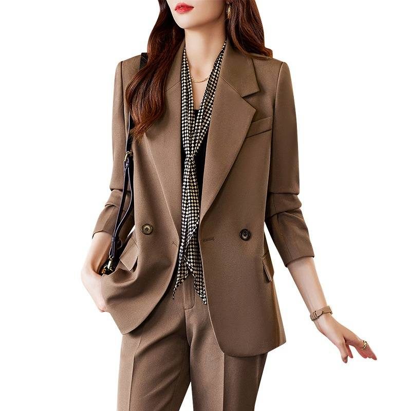 Women's Clothing Design Sense Small Suit Jacket Back Split Top Long Sleeve_autovado.com