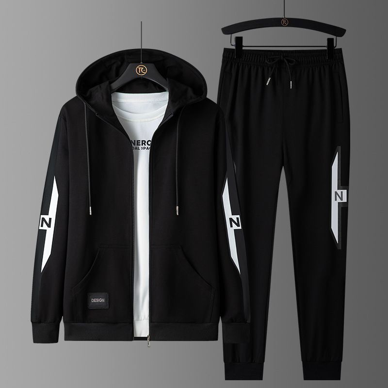 Men's Clothing Spring and Autumn Sports Suit Men's Fashion Brand Hooded Sweater Casual Plus Size Suit Men's Handsome Two piece Suit_autovado.com