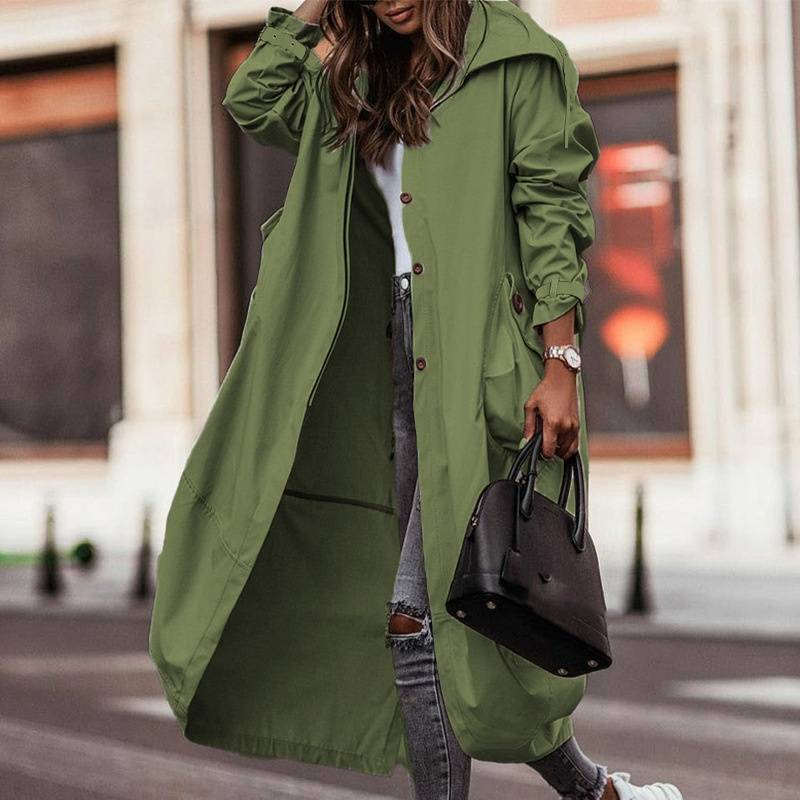 Women's Clothing new style temperament niche personality leisure large lapel medium and long windbreaker jacket _autovado.com