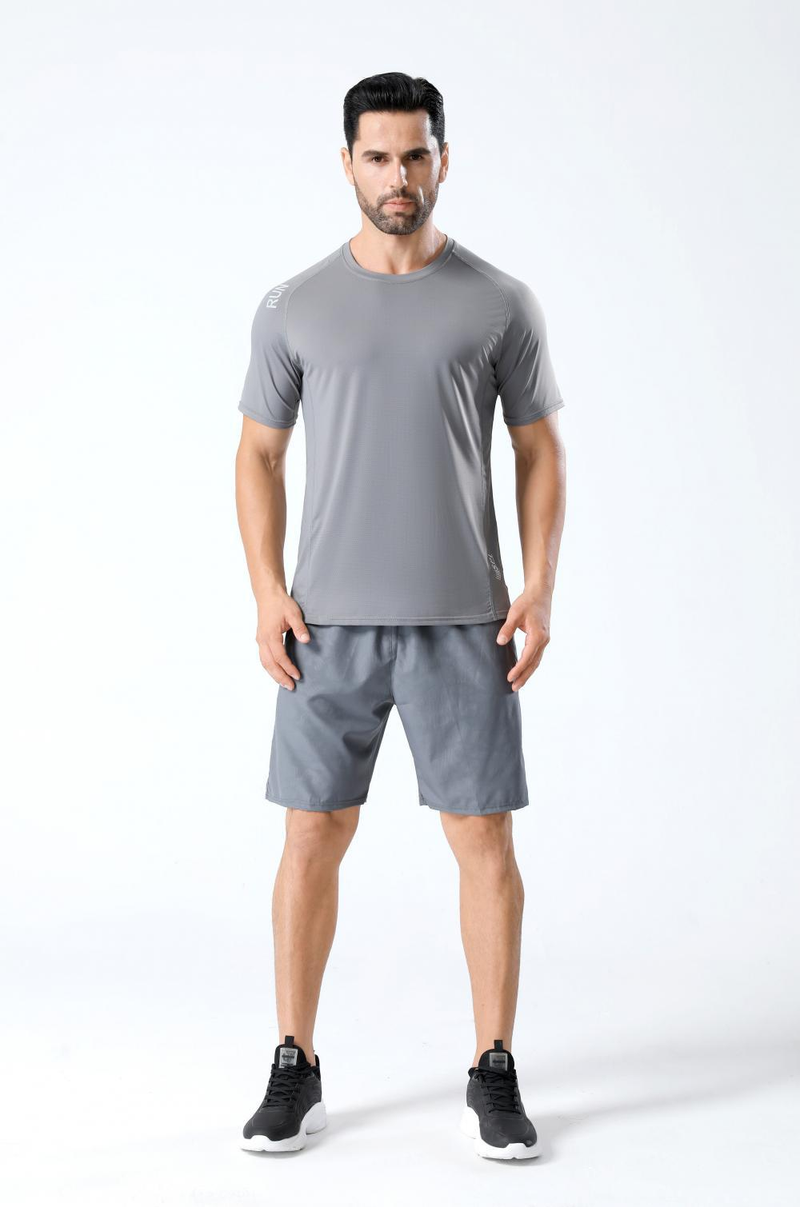 Men's Clothing Quick-Drying Short-Sleeved Ice Silk Breathable Sports Running Fitness Clothes Ice Sense T-Shirt Training Track And Field Suit_autovado.com