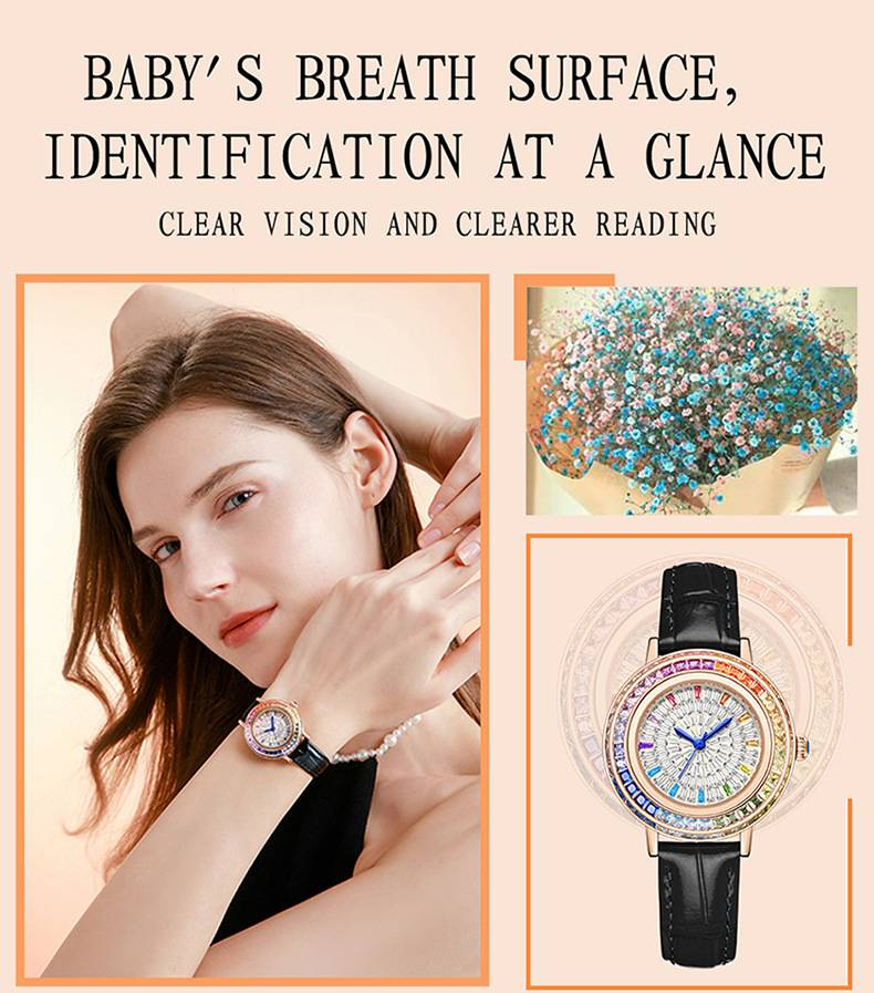 Ladies high-end crystal jewelry with diamond inlaid quartz watch, light luxury dress jewelry watch_autovado.com