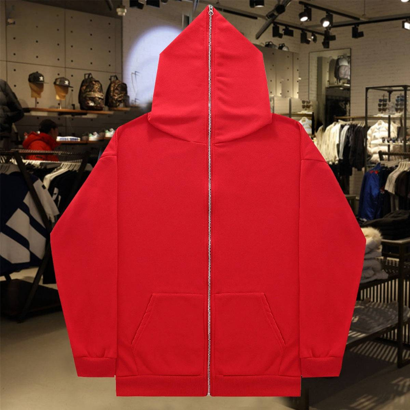 Men's Clothing Solid color sweatshirt zipper hoodie blank cardigan zipper hoodie sweatshirt spot_autovado.com