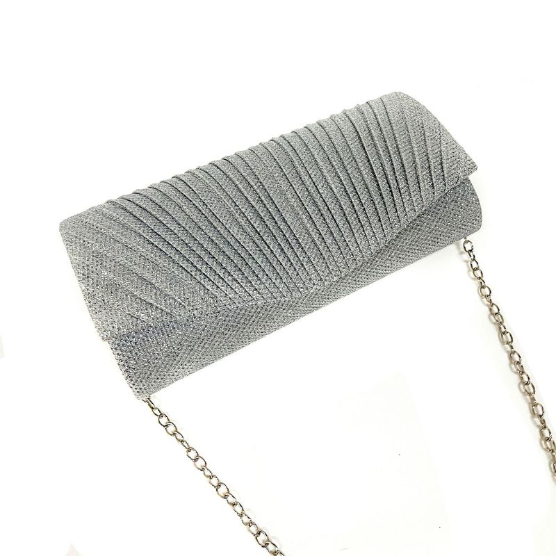 Andralyn Women's Shiny Pleated Dinner Bag Detachable Chain Strap Handbag Wedding Engagement Party Date Party Formal Dress for Ladies_autovado.com