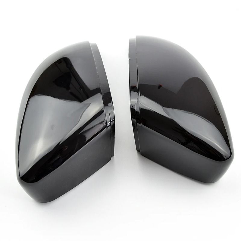Black Side Wing Mirror Cover For VW Passat B7 CC Scirocco MK3 Jetta MK6 EOS Beetle R Trim Caps Case Rearview replace_autovado.com