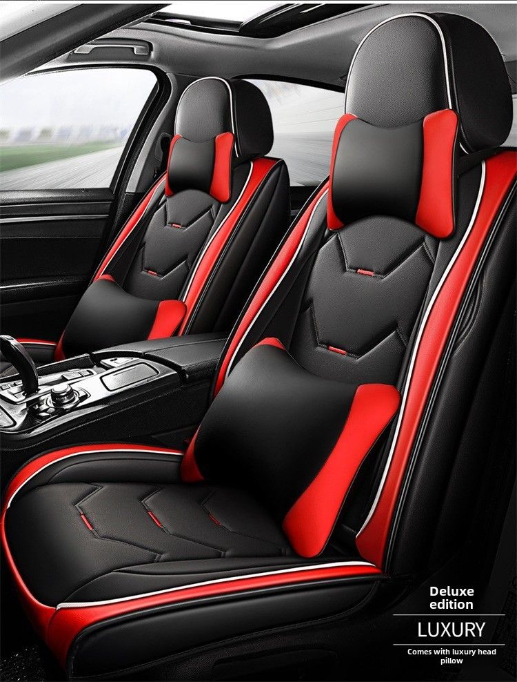 Car Cushion Four Seasons Suitable Cute All-inclusive Seat Cover Summer Full-enclosed Seat Cushion Goddess Leather Seat Cover New_autovado.com