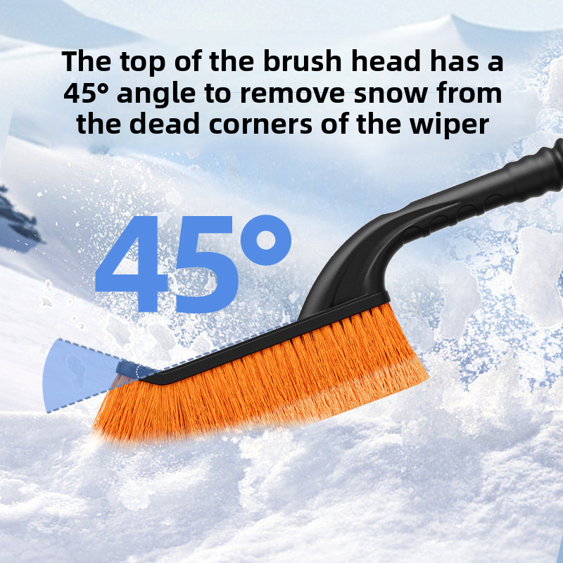 Car Detachable Car-mounted Ice Scraper Brush Winter Tool Rubber Snow Removal Shovel_autovado.com