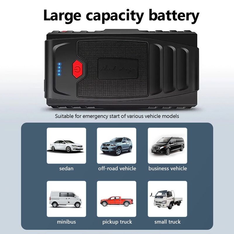 Malaysia Stock MANSOON 12V Jump Starter Booster Portable USB Charger Emergency Power Bank Battery Charge Car Start_autovado.com