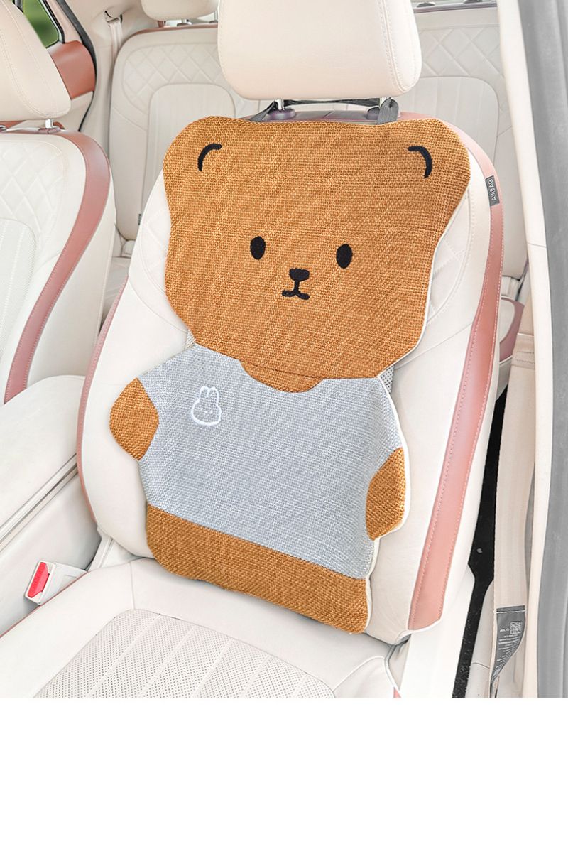 Car Cover, Cushion 2025 New Cute Little Bear Linen Car Interior Five Piece Set, All Season Universal Seat Cove_autovado.com