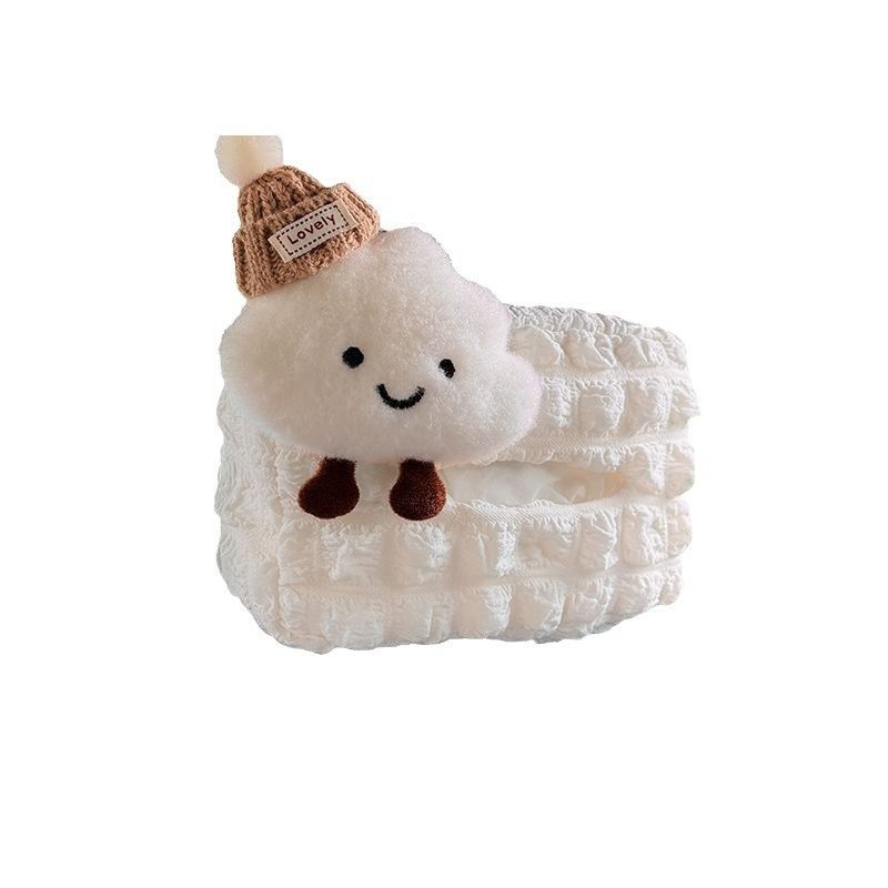 Cloud Puff Grid Box Seat Front And Rear Drawn Paper Hanging Car Tissue Bag Female Cute_autovado.com