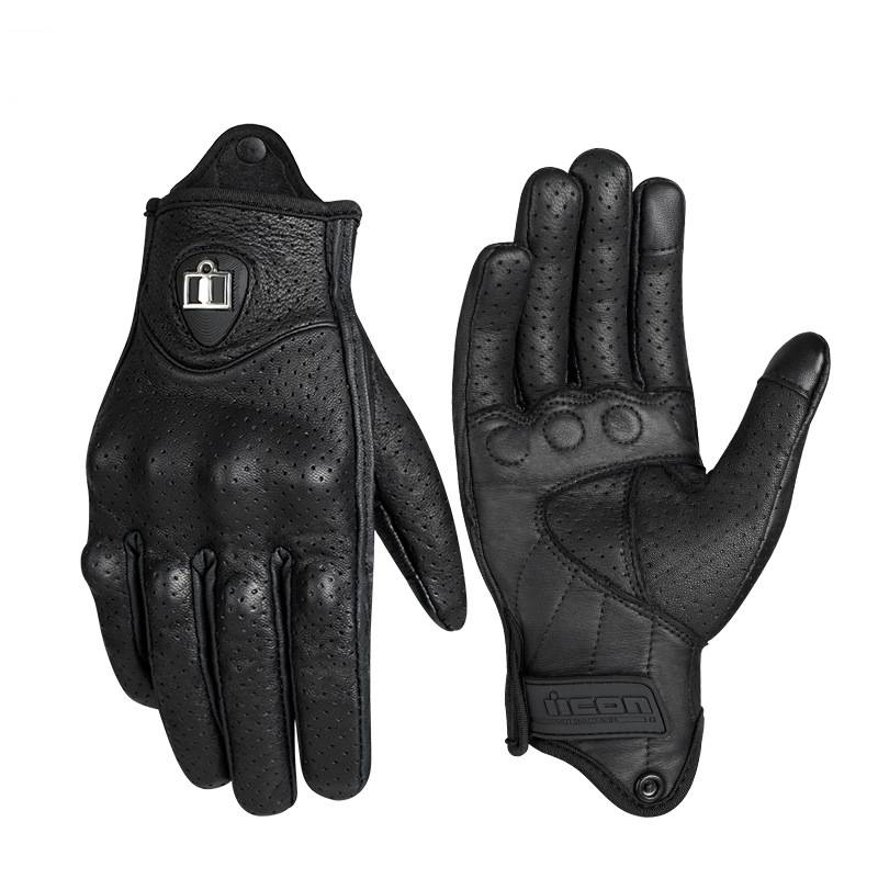 Motorcycle Gloves – Premium Lambskin & Cowhide (Windproof/Touchscreen/Breathable, All-Season Riding, M/L/XL, Black/Yellow)_autovado.com