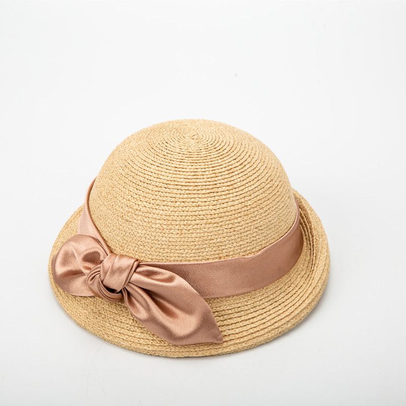 Hot Sale Women Raffia Straw Hats Ribbon Bow Blower Ladies Summer Fedora Outdoor Sun wedding Party Hat_autovado.com