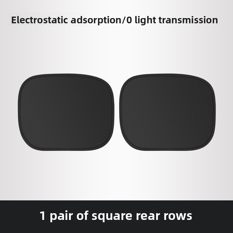 Black Non-Transparent Static Cling Film Sunshade, Full Sun Protection, Quick Installation Car Sunshade Curtain Side_autovado.com